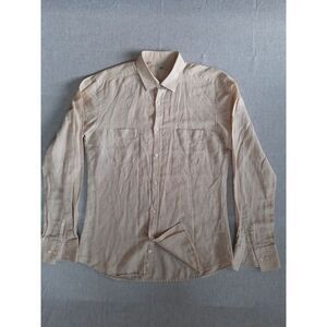 Onyx Ramsey Men 40 Camp Canvas Linen‎ Utility Cream Button's Work Shirt